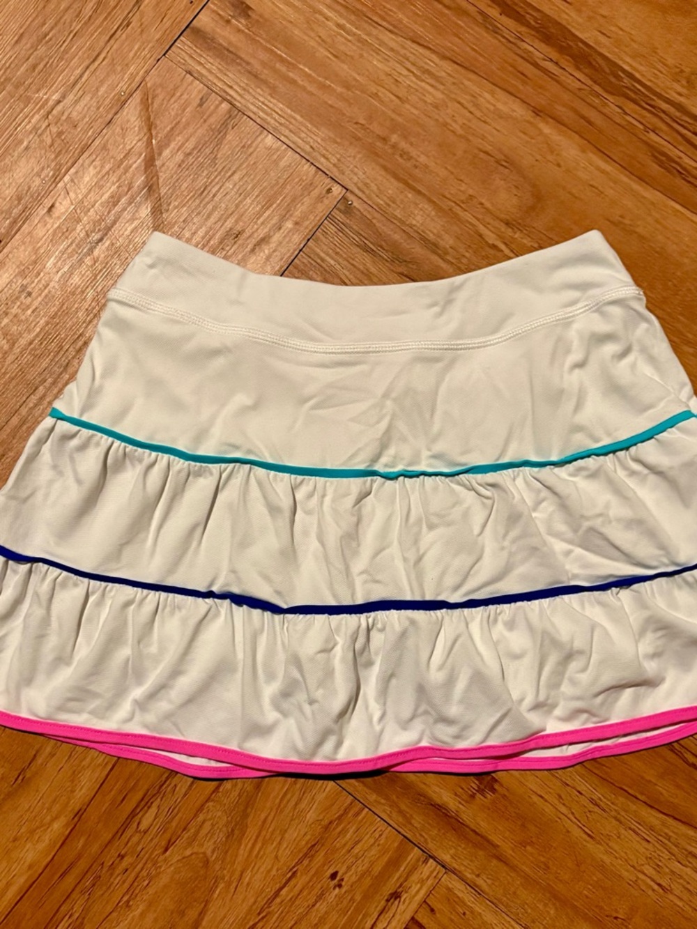 Lilly Pulitzer White Tiered Skort with Colorful Trim